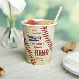 結婚式前の最後のスイング！ 野球のブライズシャワー 紙コップ