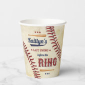 結婚式前の最後のスイング！野球のブライズシャワー 紙コップ (裏面)