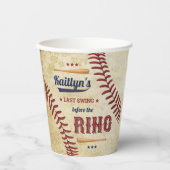 結婚式前の最後のスイング！野球のブライズシャワー 紙コップ (正面)