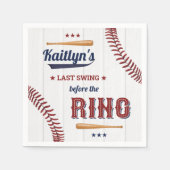 結婚式前の最後のスイング！ 野球のプリンセスシャワー スタンダードカクテルナプキン (正面)