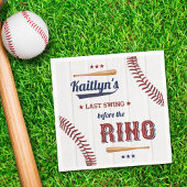 結婚式前の最後のスイング！ 野球のプリンセスシャワー スタンダードカクテルナプキン