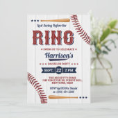 結婚式前の最後のスイング 野球の独身パーティー 招待状 (スタンド正面)