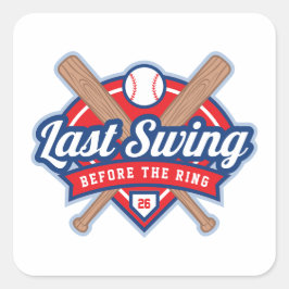 結婚式前の最後のスイング 野球の独身パーティ スクエアシール