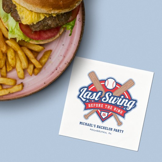 結婚式前の最後のスイング 野球独身パーティー スタンダードカクテルナプキン
