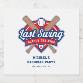 結婚式前の最後のスイング 野球独身パーティー ビールラベル (シングルラベル)