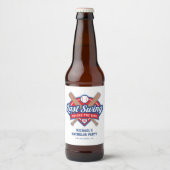 結婚式前の最後のスイング 野球独身パーティ ビールラベル (正面)