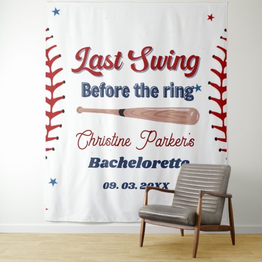結婚式前の最後のスイング 野球  ブラコン タペストリー (インサイチュ)