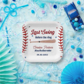 結婚式前の最後のスイング 野球 花嫁の友達 ペーパープレート (パーティー)