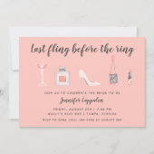 結婚式前の最後の夜の女友達パーティー 招待状 (正面)
