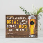 結婚式前の最後の晩餐パーティー　ラスティックな「結婚式の前にビール」 招待状 (スタンド正面)