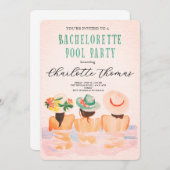 結婚式前の最後の祭り 独身最後の夜 バチェロレッテパーティ 招待状 (正面/裏面)