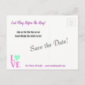 結婚式前の最後の祭典 保存日付のポストカード 案内ポストカード (裏面)