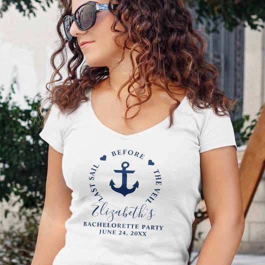 結婚式前の最後の航海 独身最後の宴 V Tシャツ