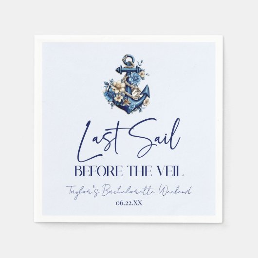 結婚式前の最後の船上パーティー スタンダードカクテルナプキン (正面)
