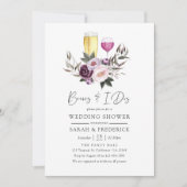 結婚式前の深いベルベットの花の飲み会〈I Do〉 招待状 (正面)