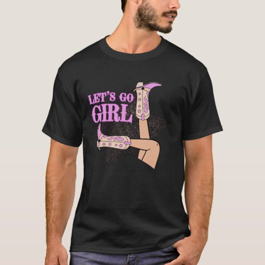 結婚式前の独身最後のパーティーにぴったりなウエスタンスタイルの「Let's G Tシャツ (正面)