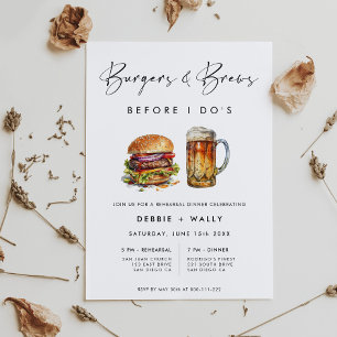 結婚式前の食事会 バーガー&ビール 招待状