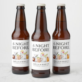 結婚式前カップルのリハーサルディナー ビールラベル