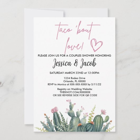 結婚式前シャワー招待状 招待状 (正面)