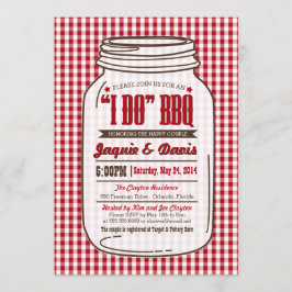結婚式前シャワー BBQ 招待状 メイソンジャー 「I DO」