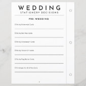 結婚式前ステーショナリープランナーページ (裏面)