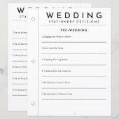 結婚式前ステーショナリープランナーページ (正面/裏面)
