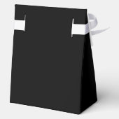 結婚式前パーティーのタキシード用ネクタイ 黒と白 フェイバーボックス (裏面)