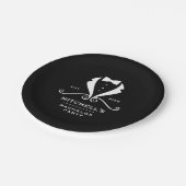 結婚式前パーティーのタキシード スーツ ボウタイ ブラック ウェディング ペーパープレート (アングル)