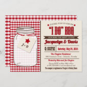 結婚式前パーティーのBBQ招待状　マソンジャー「I DO」 招待状 (正面/裏面)