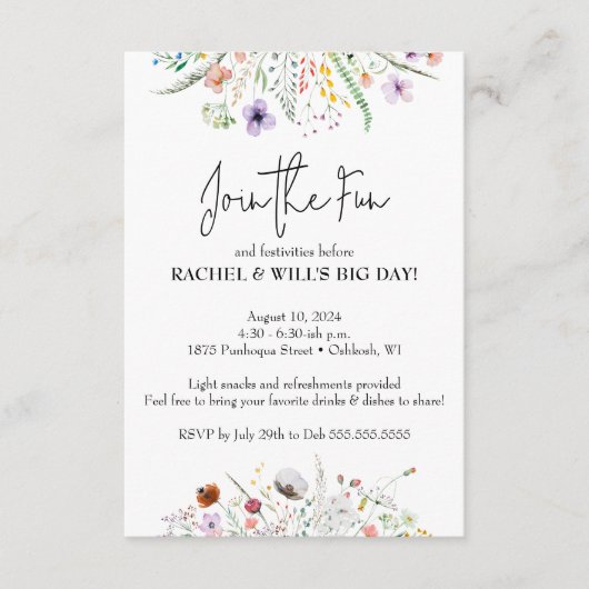 結婚式前パーティー エンクロージャーカード (正面)