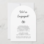 結婚式前パーティー 黒白カード 招待状 (正面)