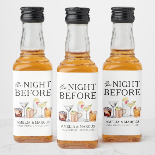 結婚式前夜のカップルディナー リキュールボトルラベル (ボトル)