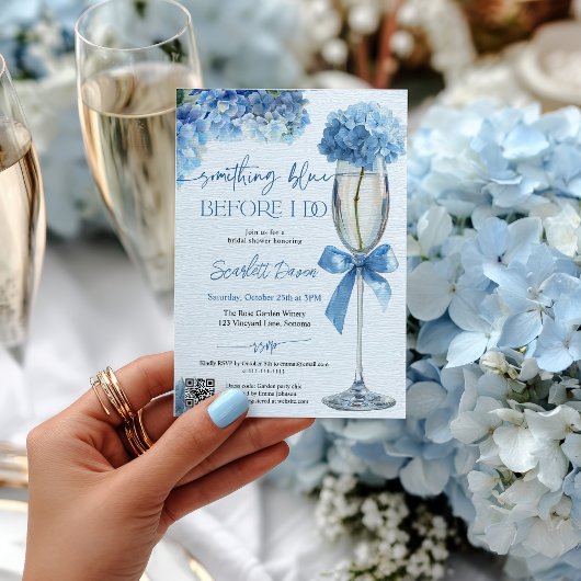 結婚式前夜のパーティー Floral Something Blue Before I Do 招待状