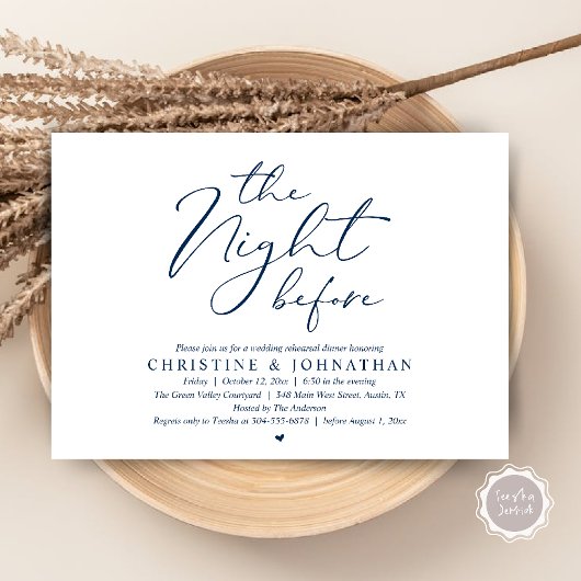 結婚式前夜のロマンチックディナー 招待状