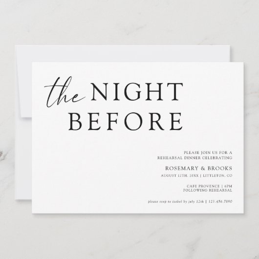 結婚式前夜の食事会招待状 招待状 (正面)