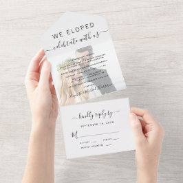 結婚式前撮り写真の結婚報告 オールインワン招待状