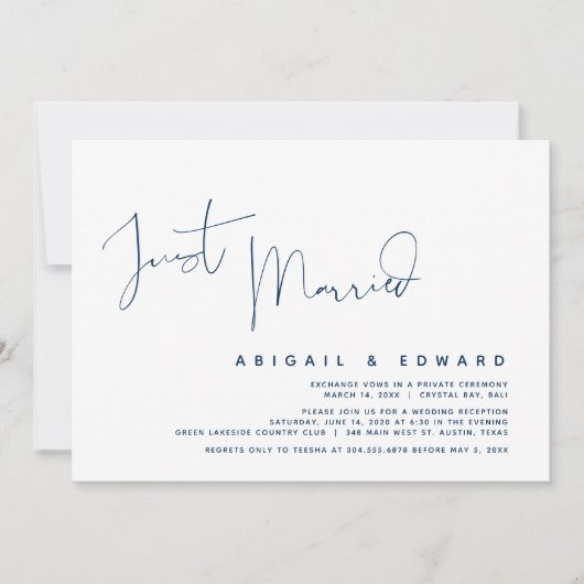 結婚式前撮り後のディナー招待状カード 招待状 (正面)