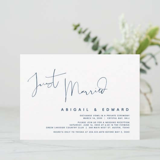 結婚式前撮り後のディナー招待状カード 招待状 (スタンド正面)