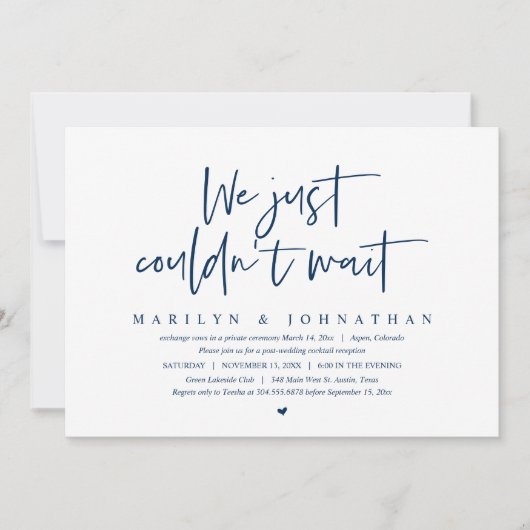 結婚式前撮り, 待てなかったの 招待状 (正面)