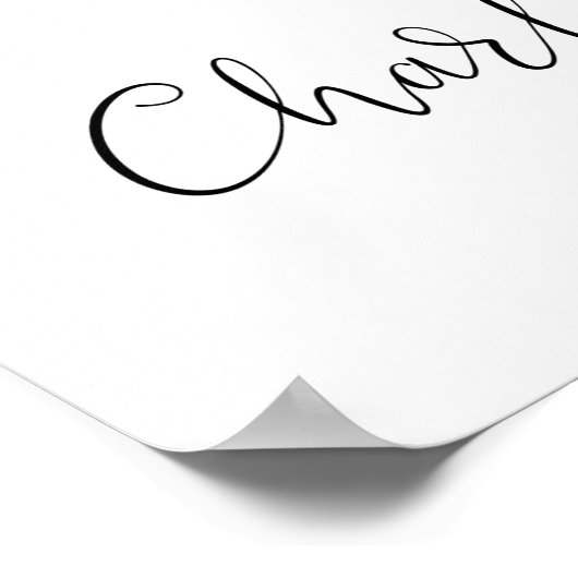 結婚式前日の夜のサイン ブラック ホワイトへようこそ ポスター (角)