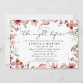 結婚式前日の花を飾ったリハーサルディナー 招待状 (正面)