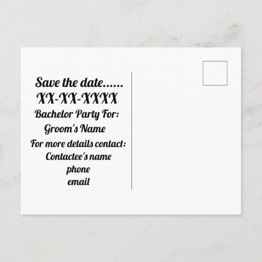 結婚式前最終パーティーのご案内 案内ポストカード (裏面)