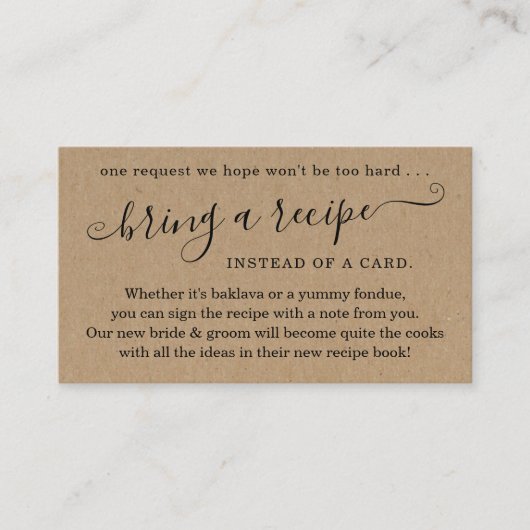 結婚式前祝いの料理のリクエストカード エンクロージャーカード (正面)