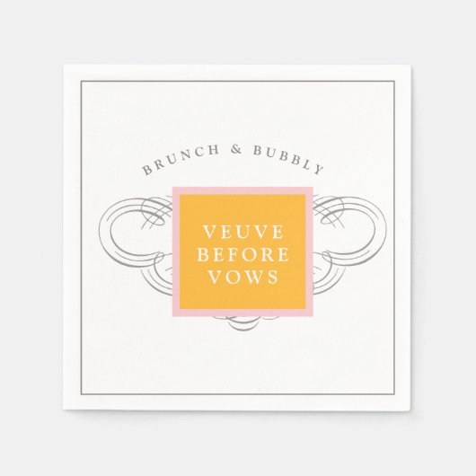 『結婚式前、未亡人になる前に』ランチ ブライダルパーティ スタンダードカクテルナプキン (正面)
