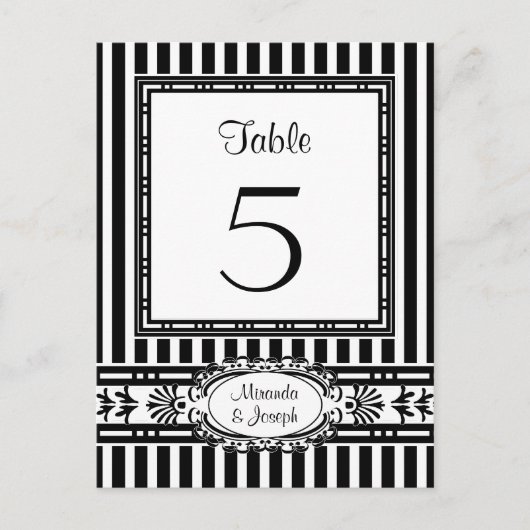 結婚式受付テーブル番号郵便はがきを置く ポストカード (正面)