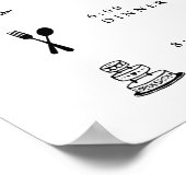 結婚式図解入りの、写真付きのの日程表 ポスター (角)