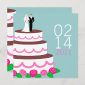 結婚式場のご案内 {ウェディングケーキ} 招待状 (正面/裏面)