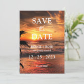 結婚式場のご案内 ビーチ サンセット 招待状 (スタンド正面)