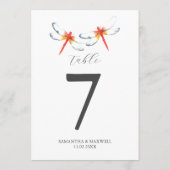 結婚式場のプリントテーブルナンバー 招待状 (裏面)