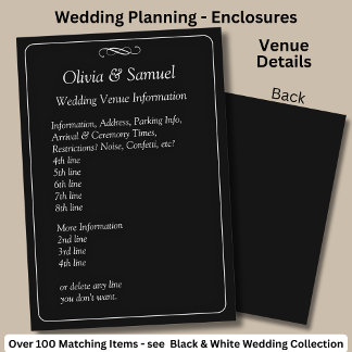 結婚式場の情報 - ブラック ホワイトのインフィニティ・スクロール エンクロージャーカード